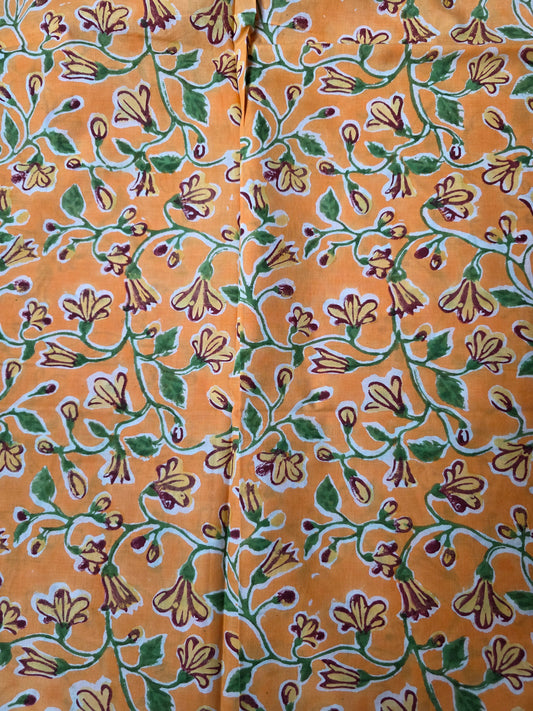 Pure Soft Cotton Handblock Printed Fabric