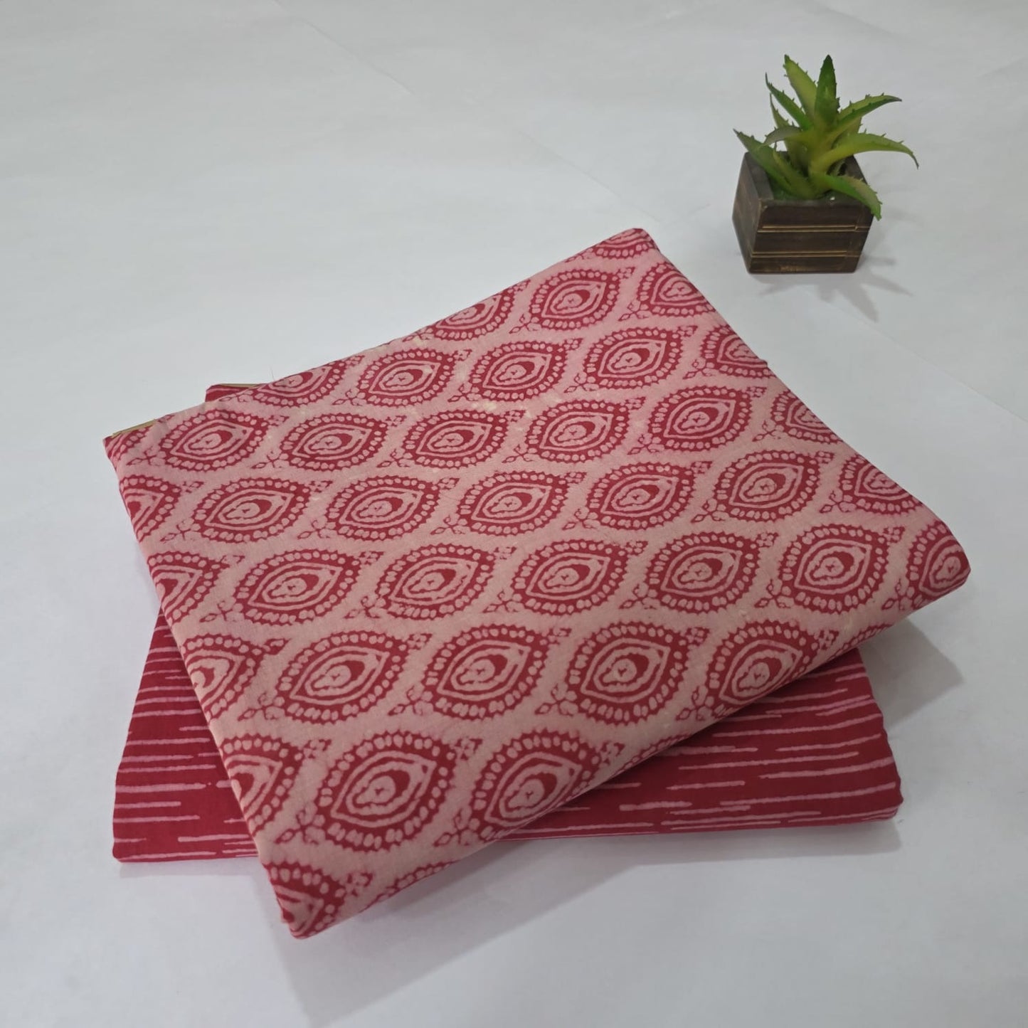 Pure Soft Cotton Handblock Printed 2PC Top-Bottom Suit Set
