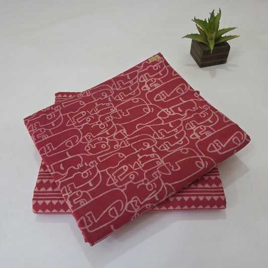 Pure Soft Cotton Handblock Printed 2PC Top-Bottom Suit Set