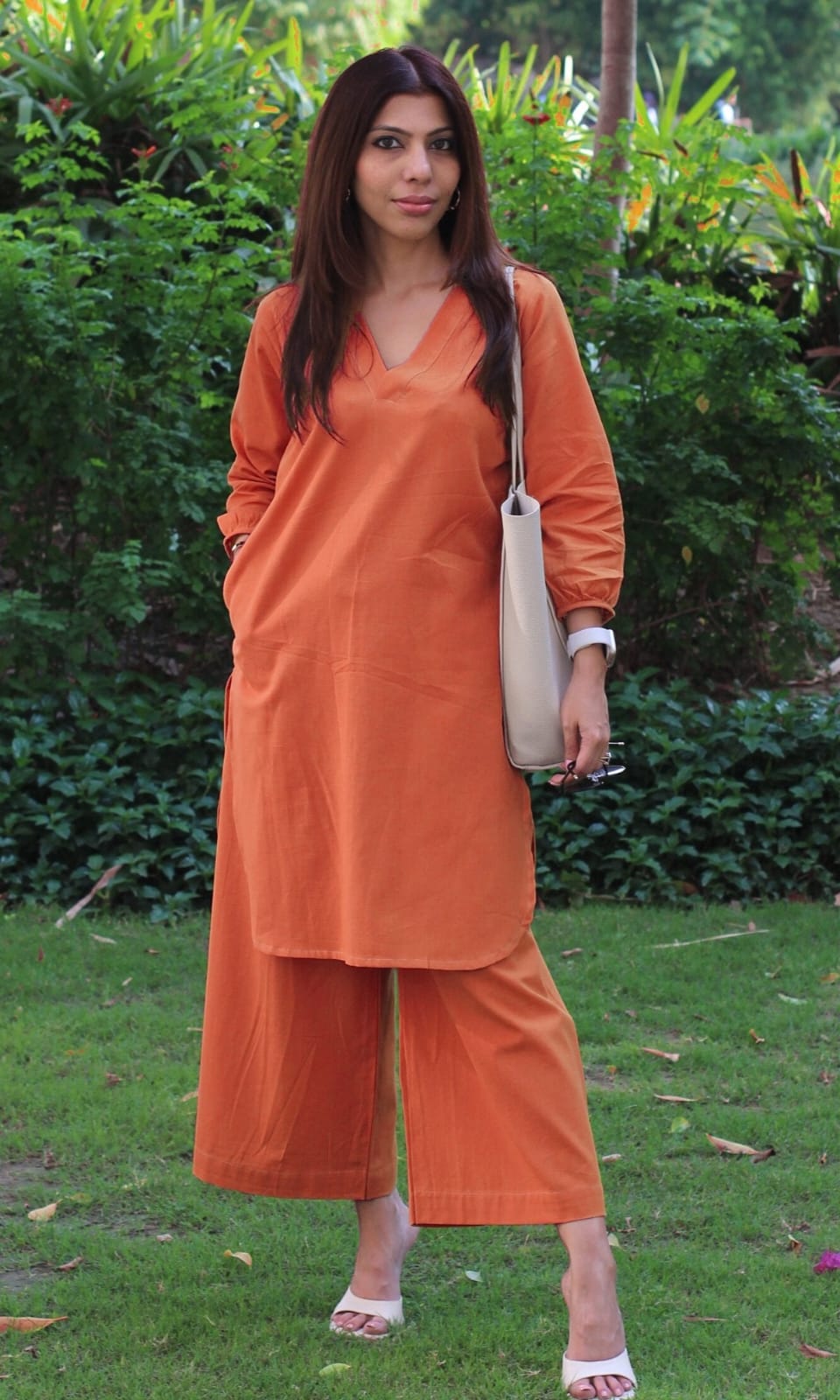 Pure Soft Cotton Slub Co-ord Set For Office Wear