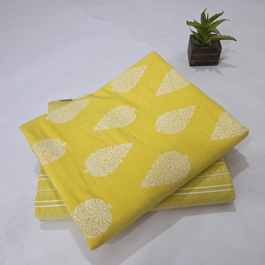 Pure Soft Cotton Handblock Printed 2PC Top-Bottom Suit Set