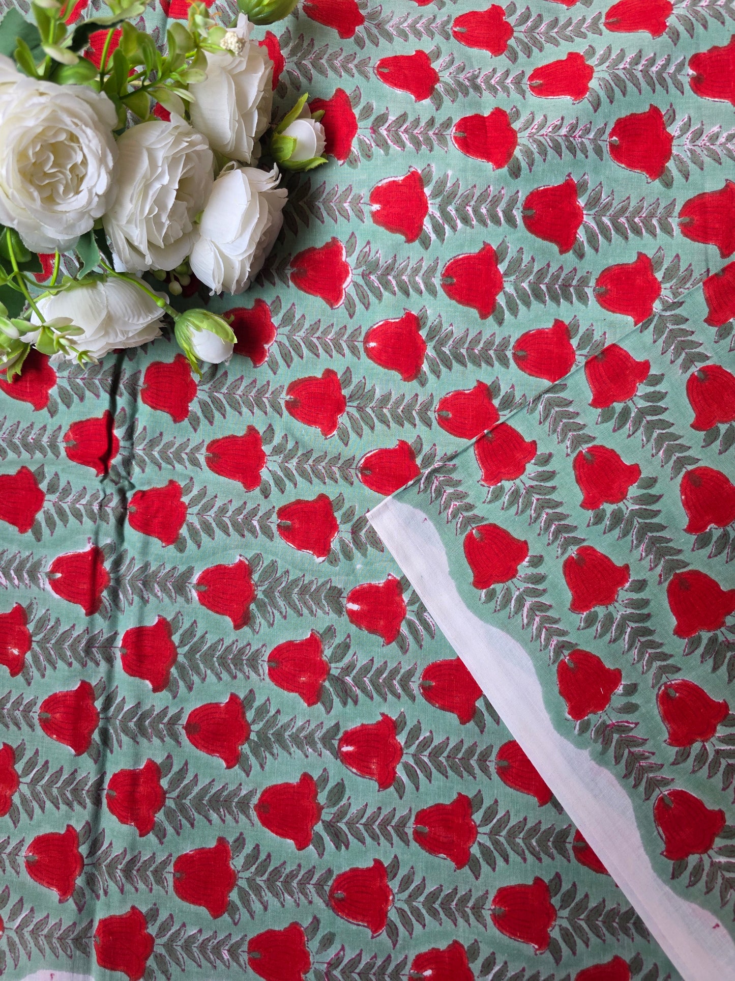 Pure Soft Cotton Handblock Printed Fabric