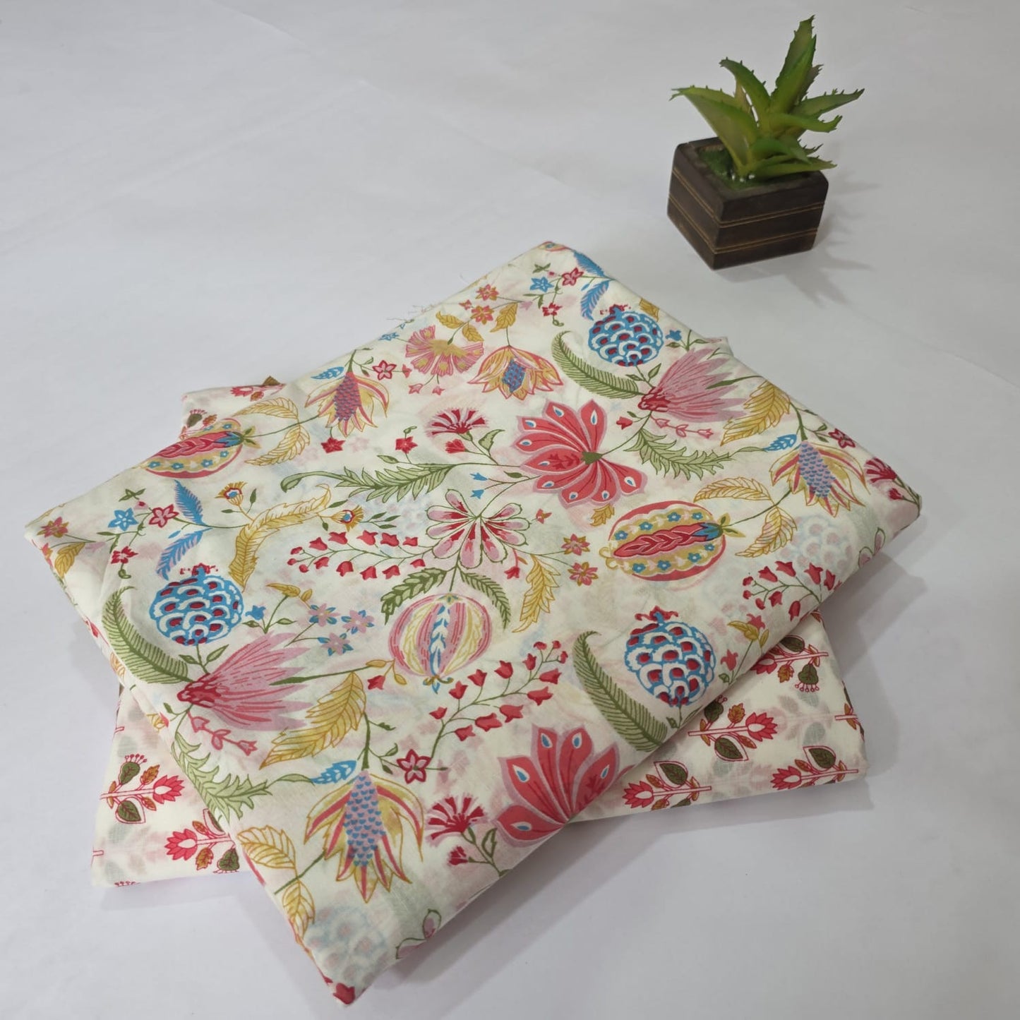 Pure Soft Cotton Handblock Printed 2PC Top-Bottom Suit Set