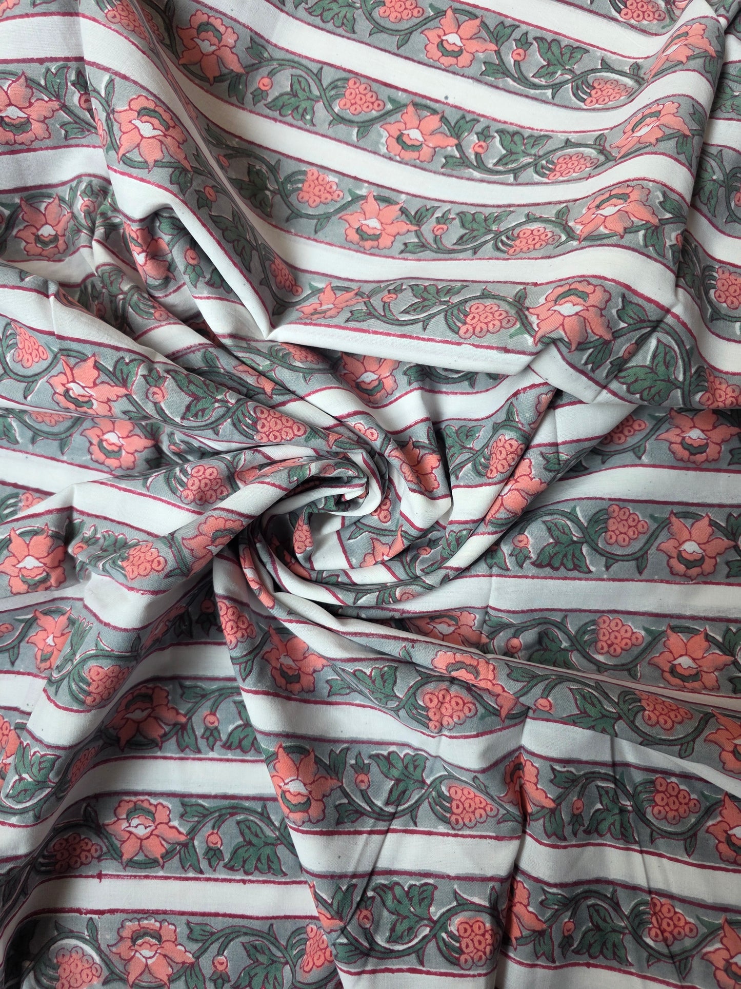 Pure Soft Cotton Handblock Printed Fabric
