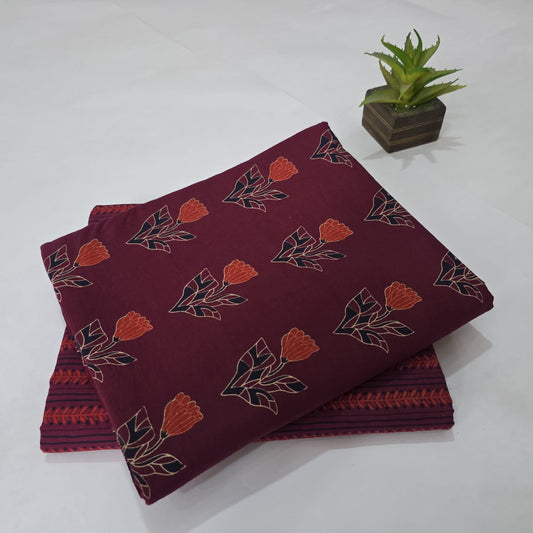 Pure Soft Cotton Handblock Printed 2PC Top-Bottom Suit Set