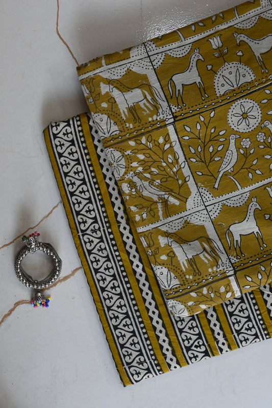 Pure Soft Cotton Handblock Printed 2PC Top-Bottom Suit Set (2.50 Meter Each)
