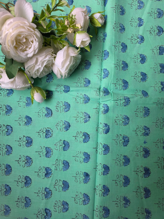Pure Soft Cotton Handblock Printed Fabric