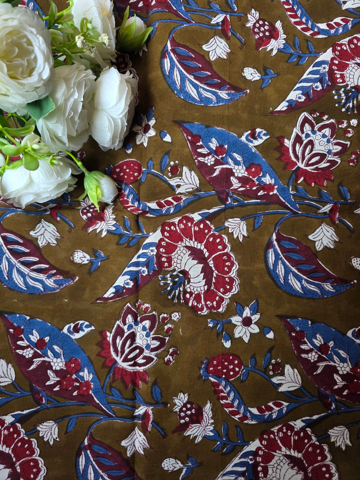 Pure Soft Cotton Handblock Printed Fabric