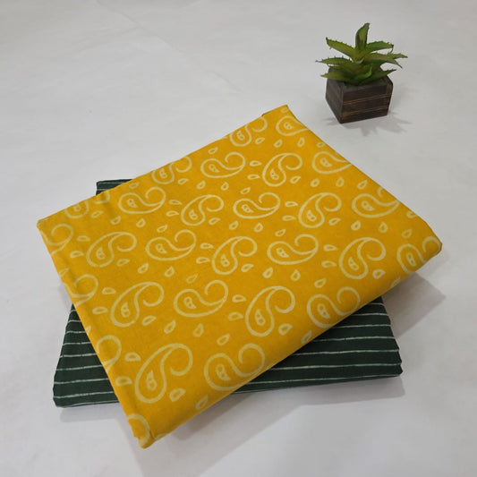 Pure Soft Cotton Handblock Printed 2PC Top-Bottom Suit Set