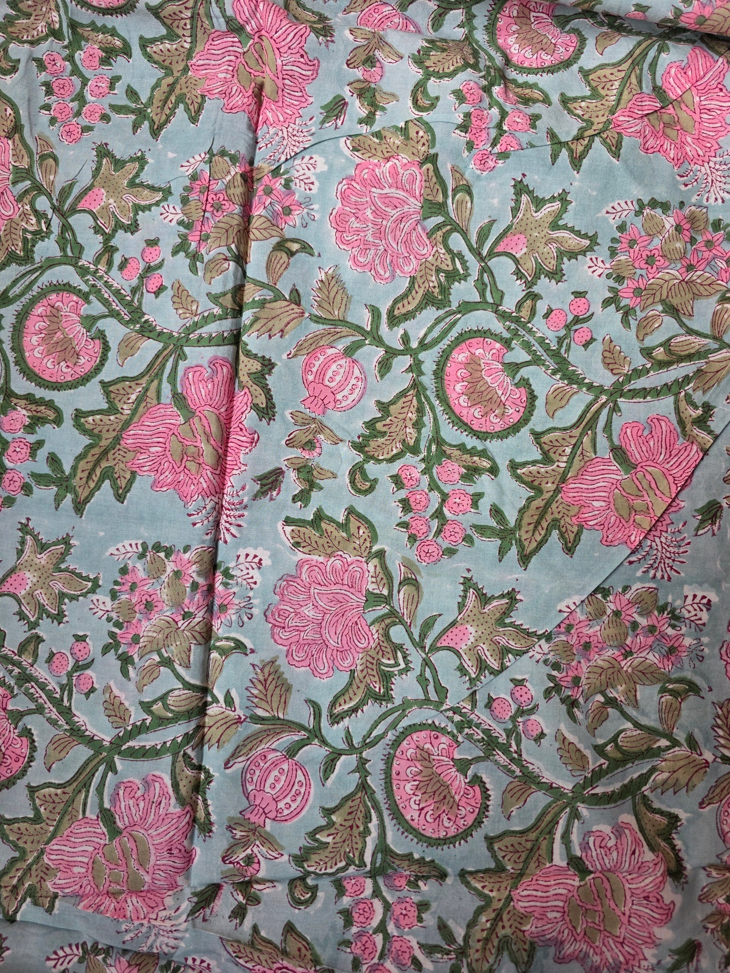 Pure Soft Cotton Handblock Printed Fabric