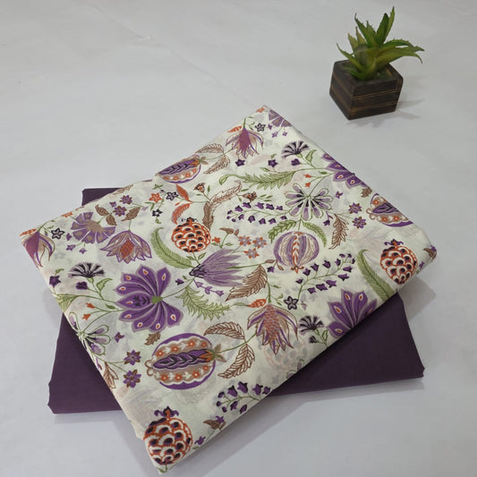 Pure Soft Cotton Handblock Printed 2PC Top-Bottom Suit Set
