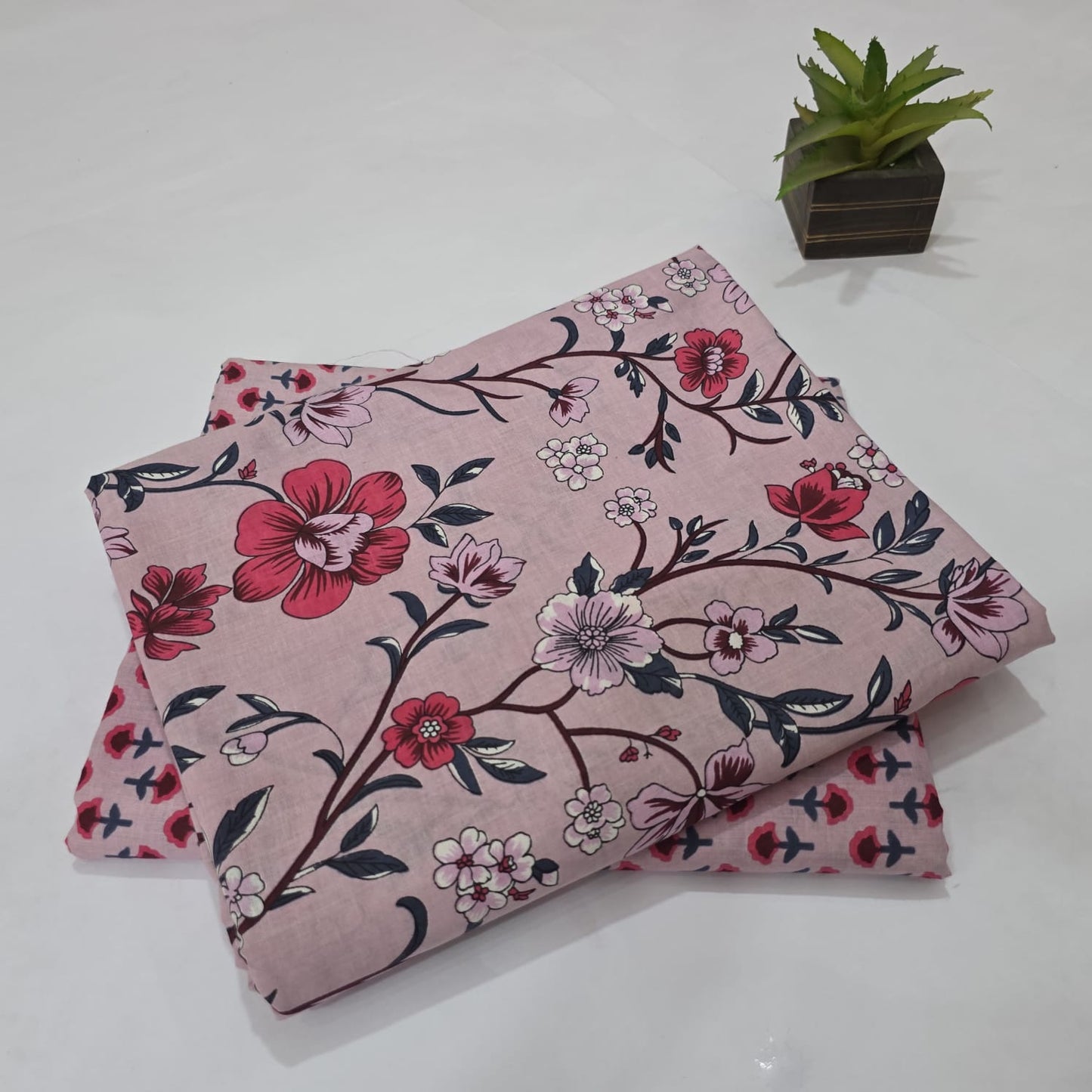 Pure Soft Cotton Handblock Printed 2PC Top-Bottom Suit Set