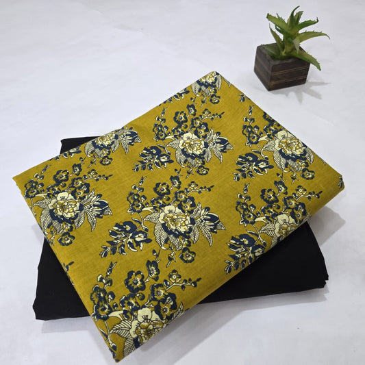 Pure Soft Cotton Handblock Printed 2PC Top-Bottom Suit Set