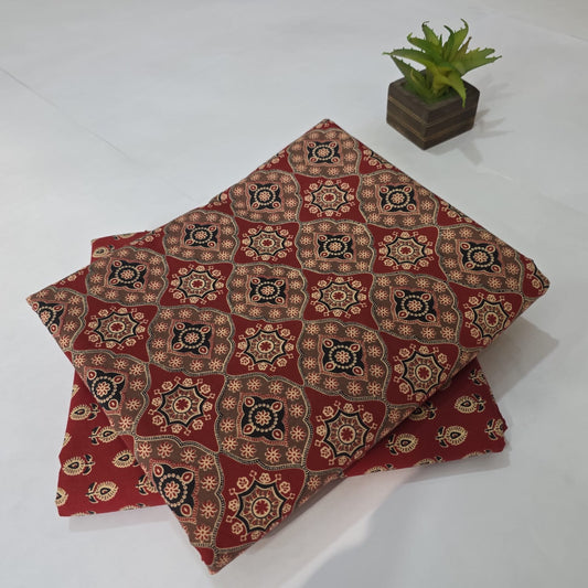 Pure Cotton Handblock Printed 2PC Top-Bottom Suit Set