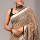 Pure Cotton Linen Handblock Printed Saree With Blouse