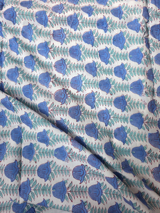 Pure Soft Cotton Handblock Printed Fabric