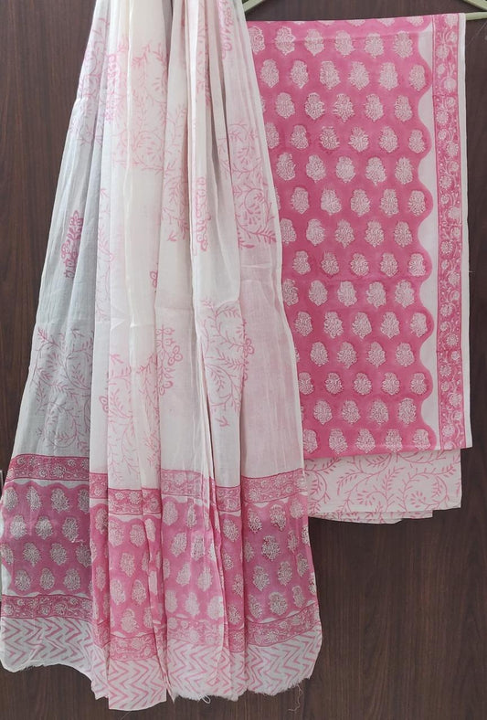 Pure Soft Cotton Hand Block Printed Suit Set