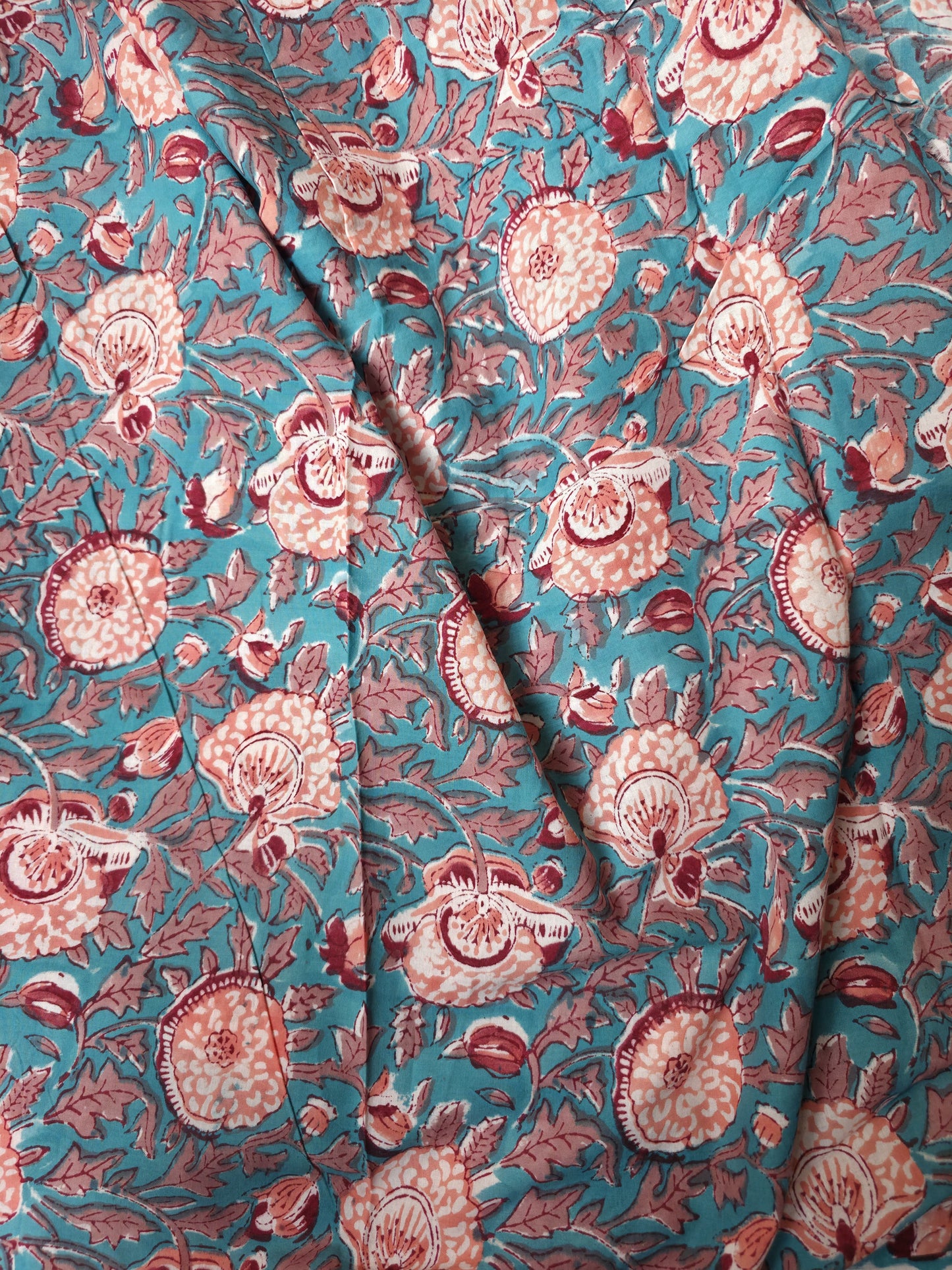 Pure Soft Cotton Handblock Printed Fabric