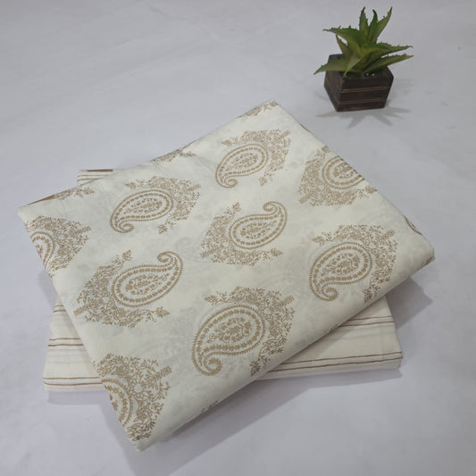 Pure Soft Cotton Handblock Printed 2PC Top-Bottom Suit Set
