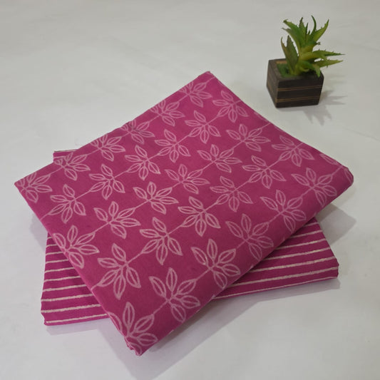 Pure Cotton Handblock Printed 2PC Top-Bottom Suit Set