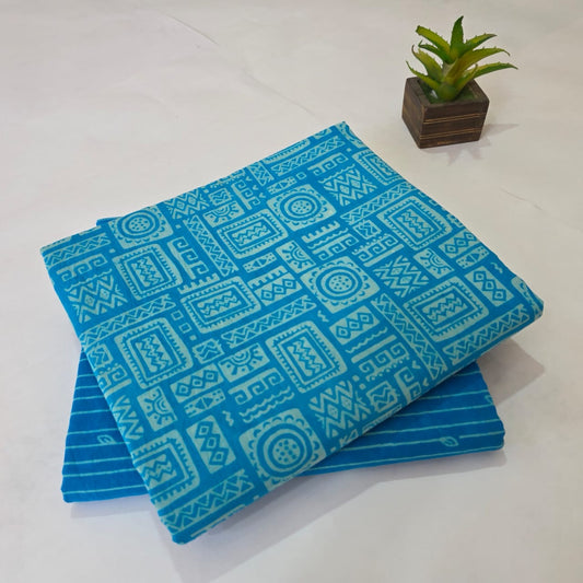 Pure Cotton Handblock Printed 2PC Top-Bottom Suit Set