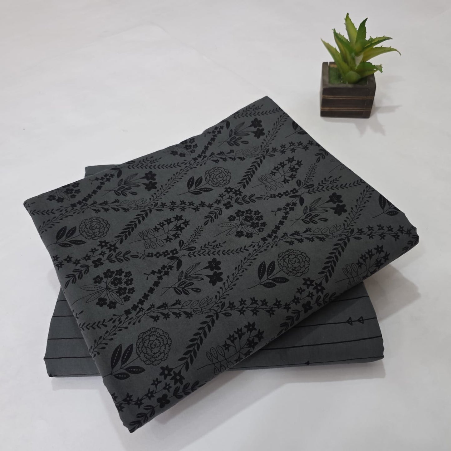 Pure Soft Cotton Handblock Printed 2PC Top-Bottom Suit Set