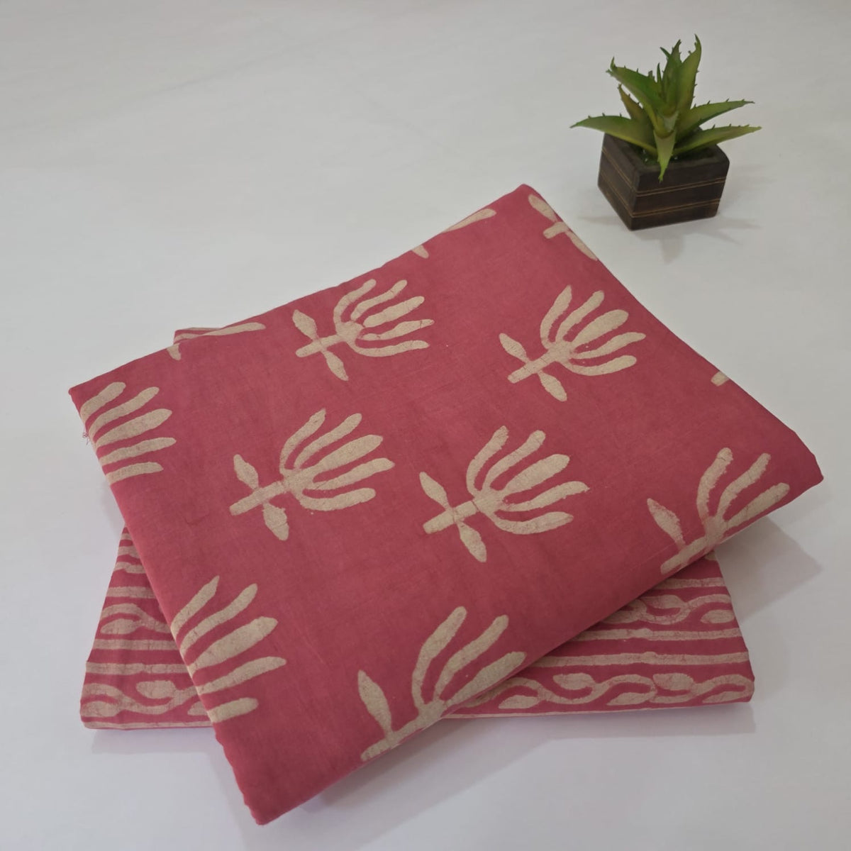 Pure Soft Cotton Handblock Printed 2PC Top-Bottom Suit Set