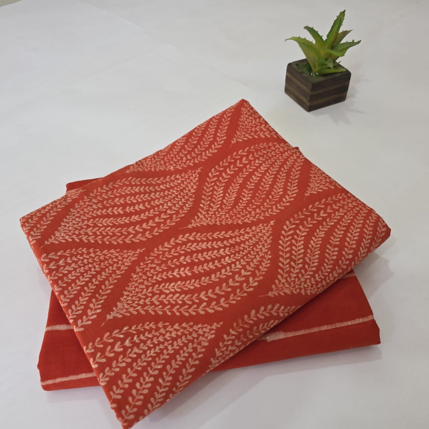 Pure Soft Cotton Handblock Printed 2PC Top-Bottom Suit Set