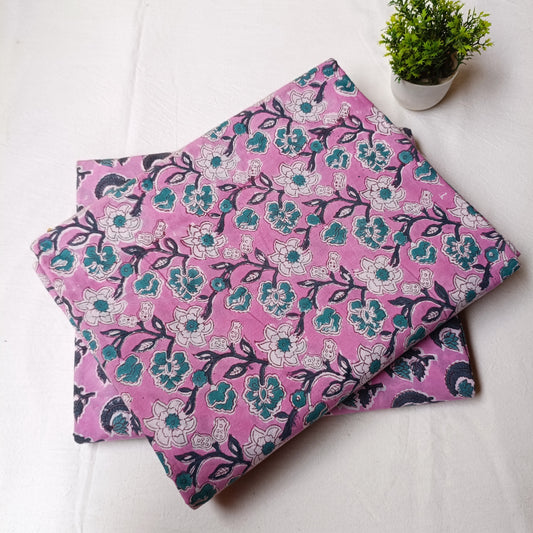 Pure Soft Cotton Handblock Printed 2PC Top-Bottom Suit Set