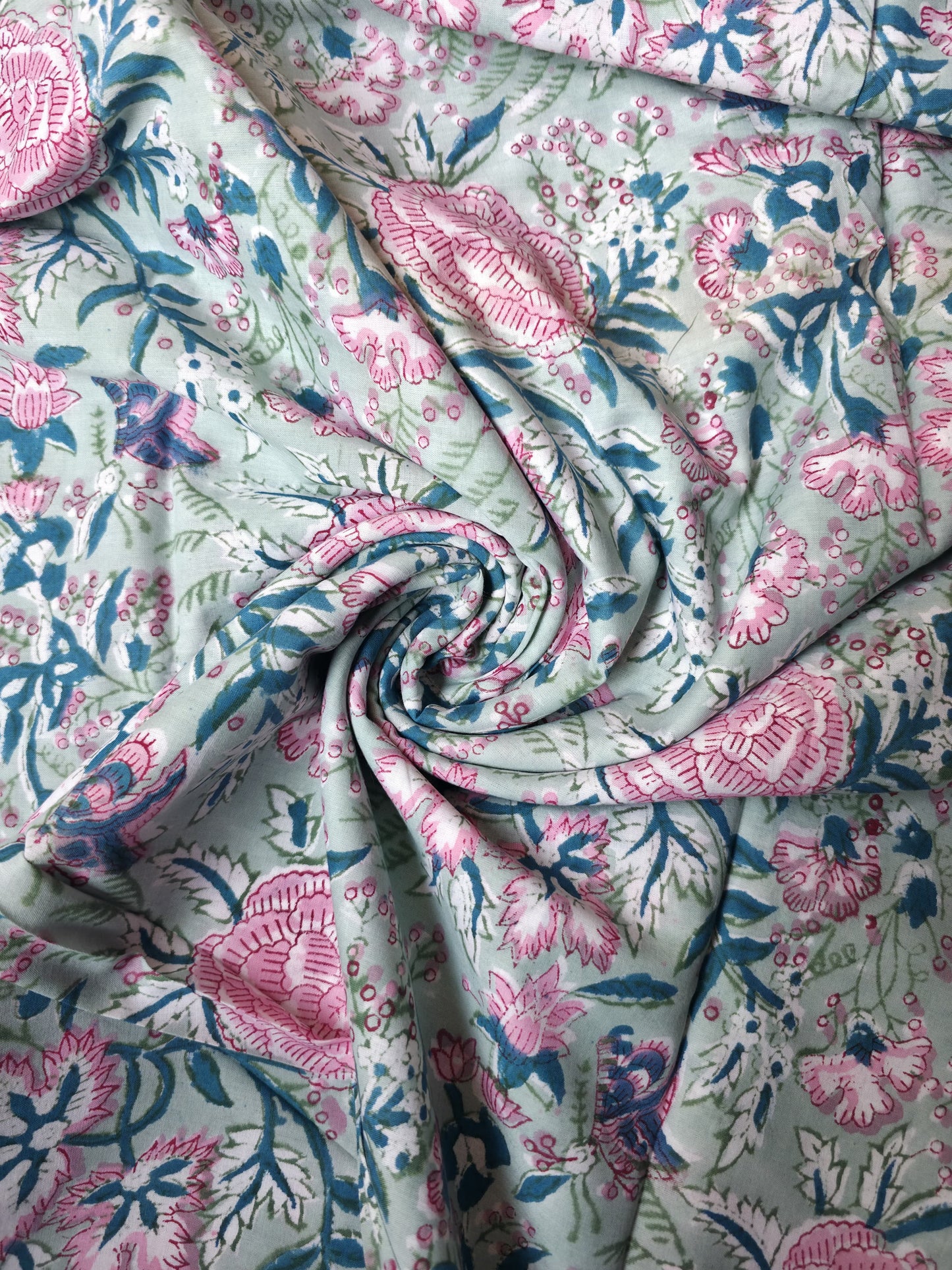 Pure Soft Cotton Handblock Printed Fabric