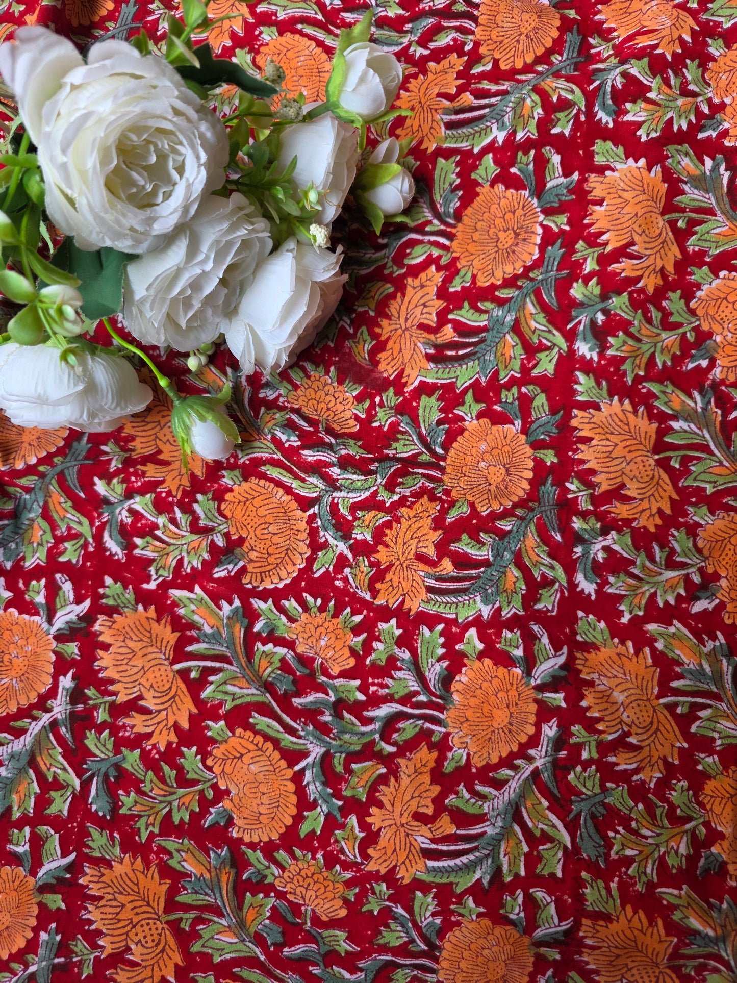 Pure Soft Cotton Handblock Printed Fabric