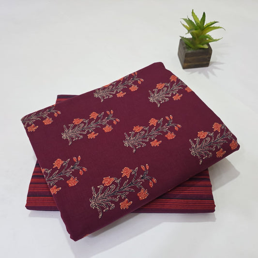 Pure Cotton Handblock Printed 2PC Top-Bottom Suit Set