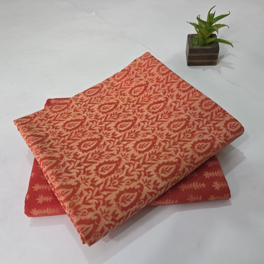 Pure Cotton Handblock Printed 2PC Top-Bottom Suit Set