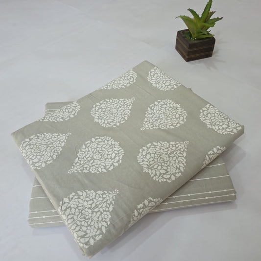 Pure Soft Cotton Handblock Printed 2PC Top-Bottom Suit Set