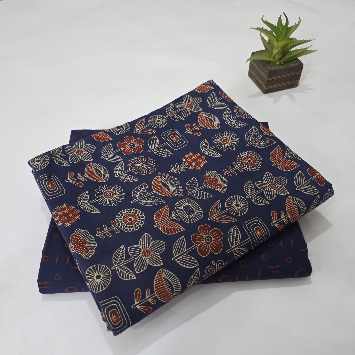 Pure Soft Cotton Handblock Printed 2PC Top-Bottom Suit Set