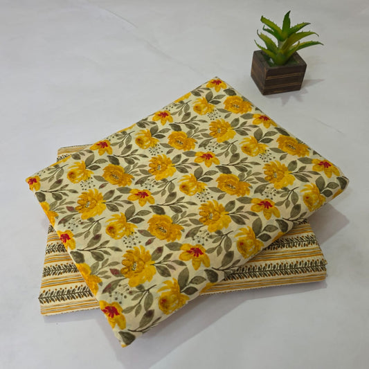 Pure Cotton Handblock Printed 2PC Top-Bottom Suit Set