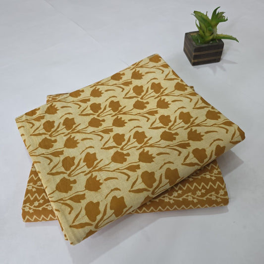 Pure Soft Cotton Handblock Printed 2PC Top-Bottom Suit Set
