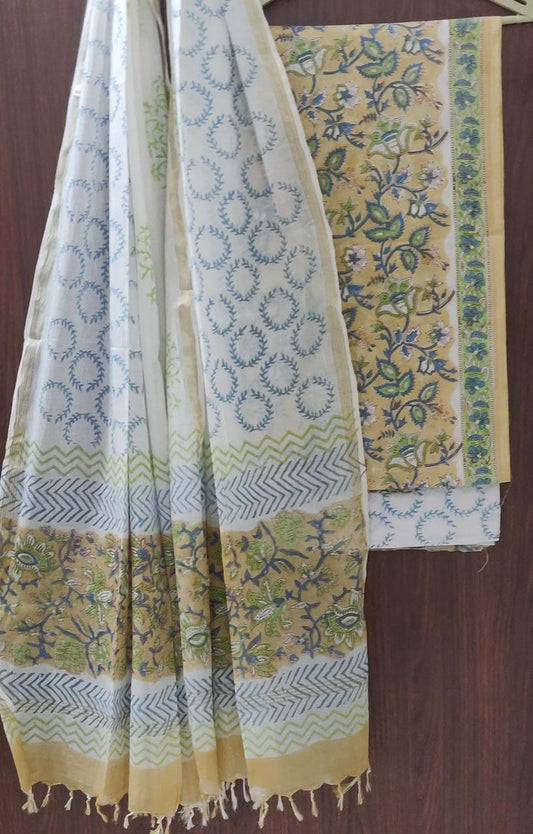 Pure Soft Cotton Hand Block Printed Suit Set