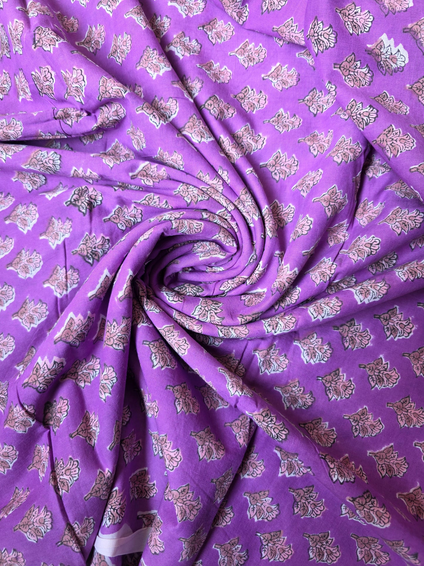 Pure Soft Cotton Handblock Printed Fabric