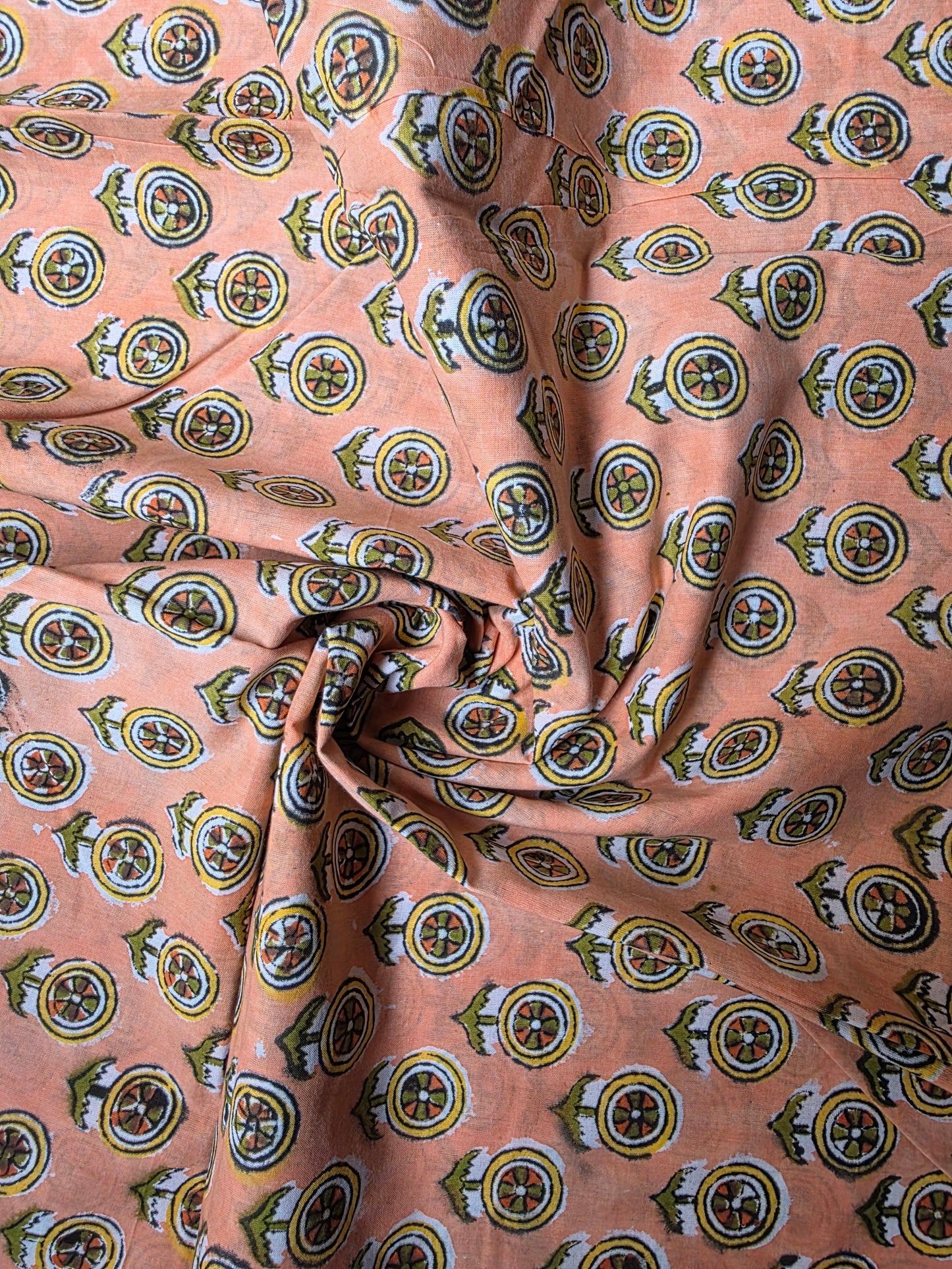 Pure Soft Cotton Handblock Printed Fabric