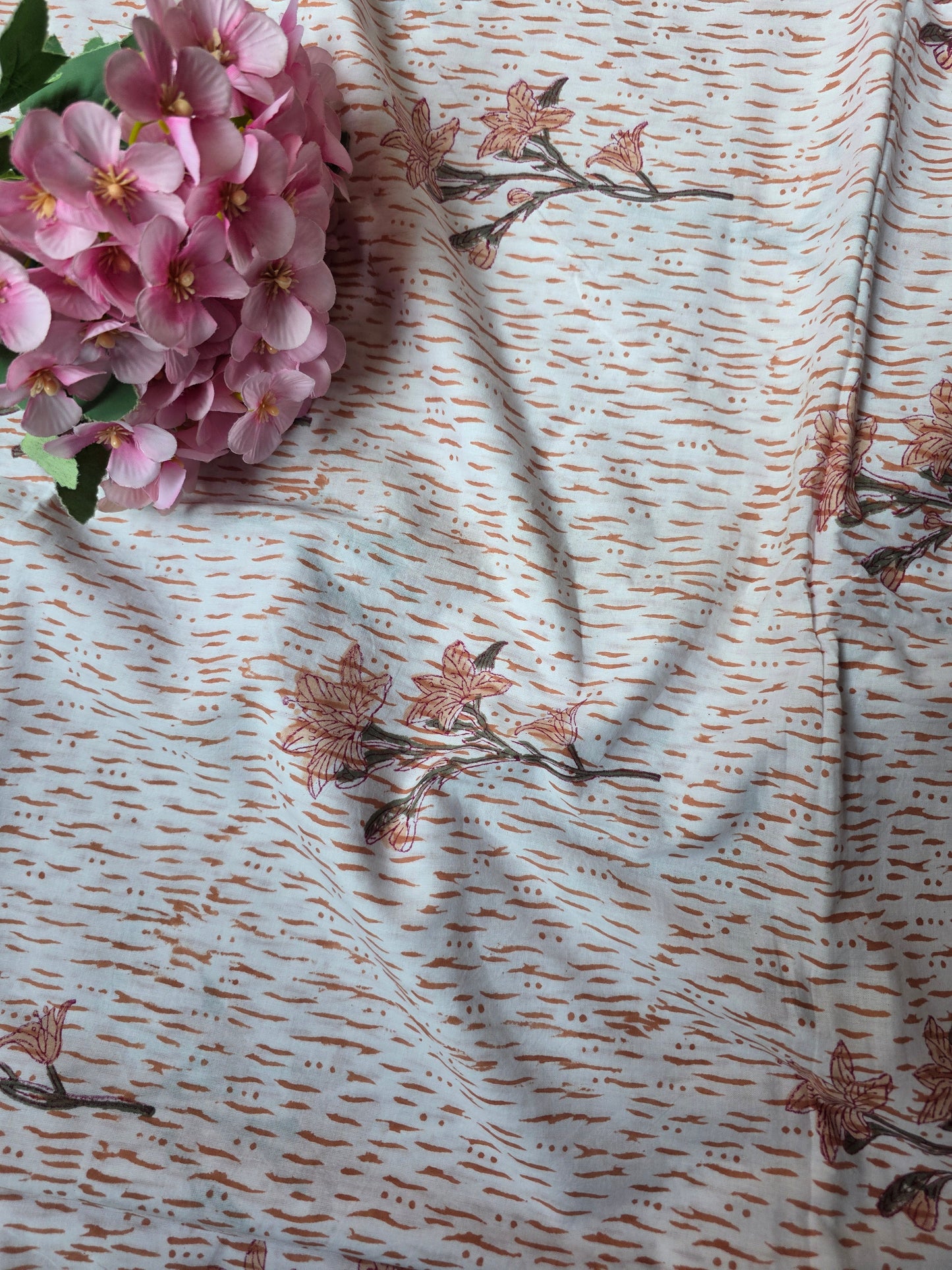 Pure Soft Cotton Handblock Printed Fabric