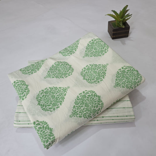 Pure Soft Cotton Handblock Printed 2PC Top-Bottom Suit Set