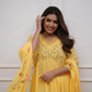 Yellow Pure Soft Cotton Suit Set With Embroidery Work