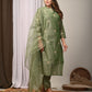 Elegant Coral Chanderi Silk Hand-Embroidered Suit Set with Dupatta
