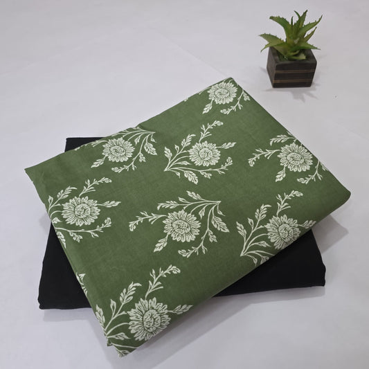 Pure Soft Cotton Handblock Printed 2PC Top-Bottom Suit Set
