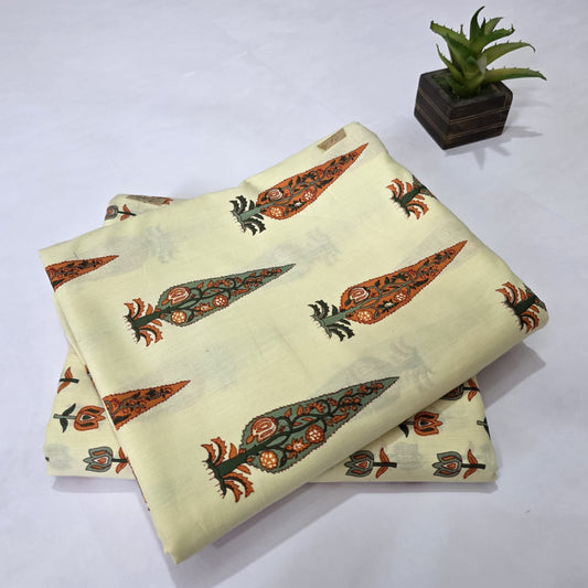 Pure Soft Cotton Handblock Printed 2PC Top-Bottom Suit Set