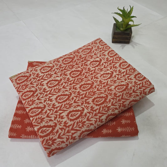 Pure Cotton Handblock Printed  2PC Top-Bottom Suit Set