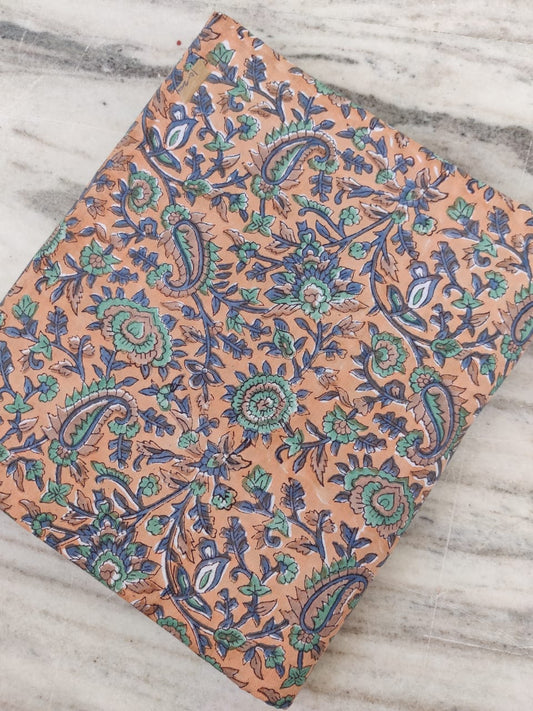 (Pre-cut 2 Meter) Pure Soft Cotton Hand Block Printed Fabric