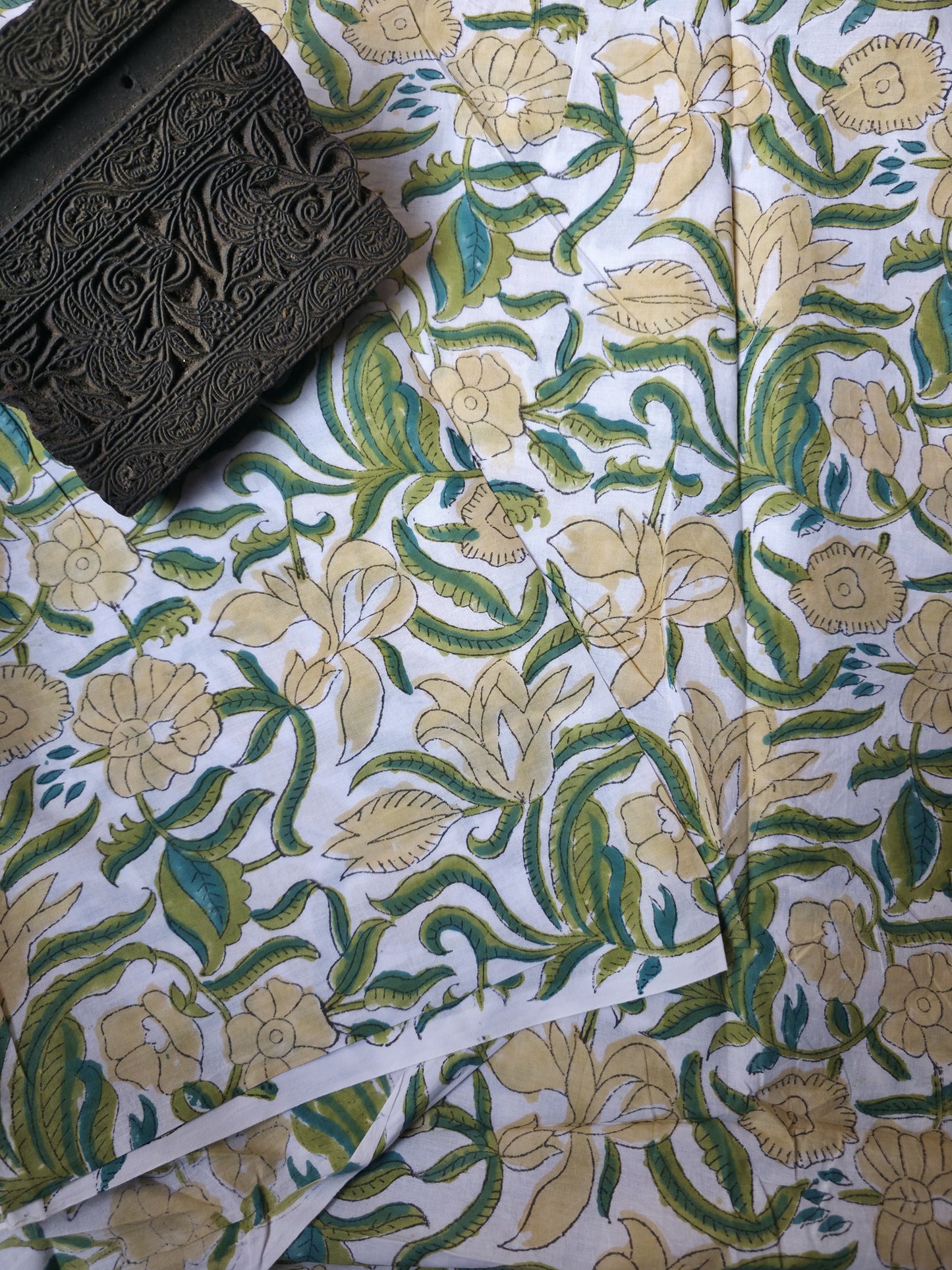Pure Soft Cotton Handblock Printed Fabric