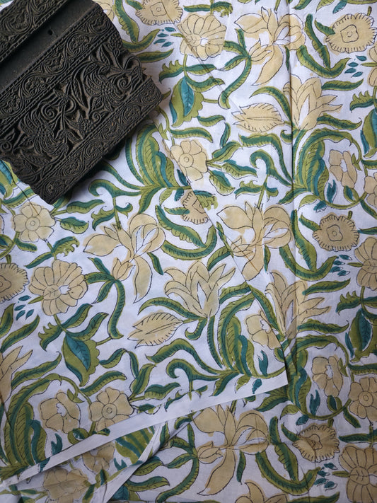 Pure Soft Cotton Handblock Printed Fabric